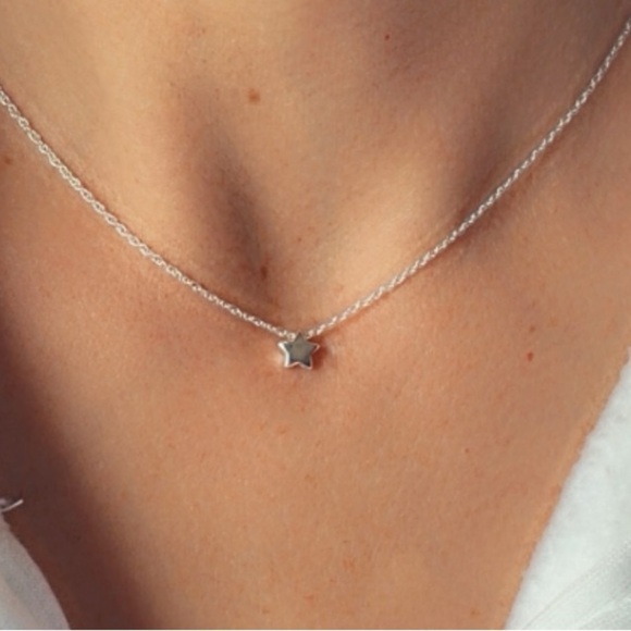 Sterling Silver Clavicle Star Necklace - Picture 4 of 12